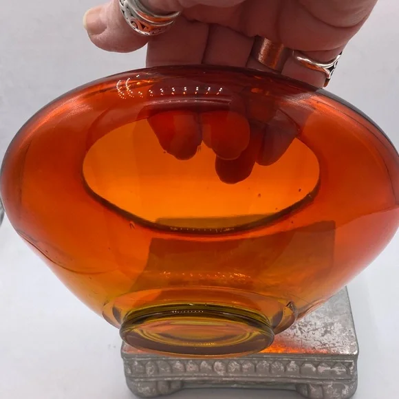 Vintage Viking Glass Amberina Ivy Ball Vase Mid-Century Modern Art Glass Vase - Picture 5 of 8